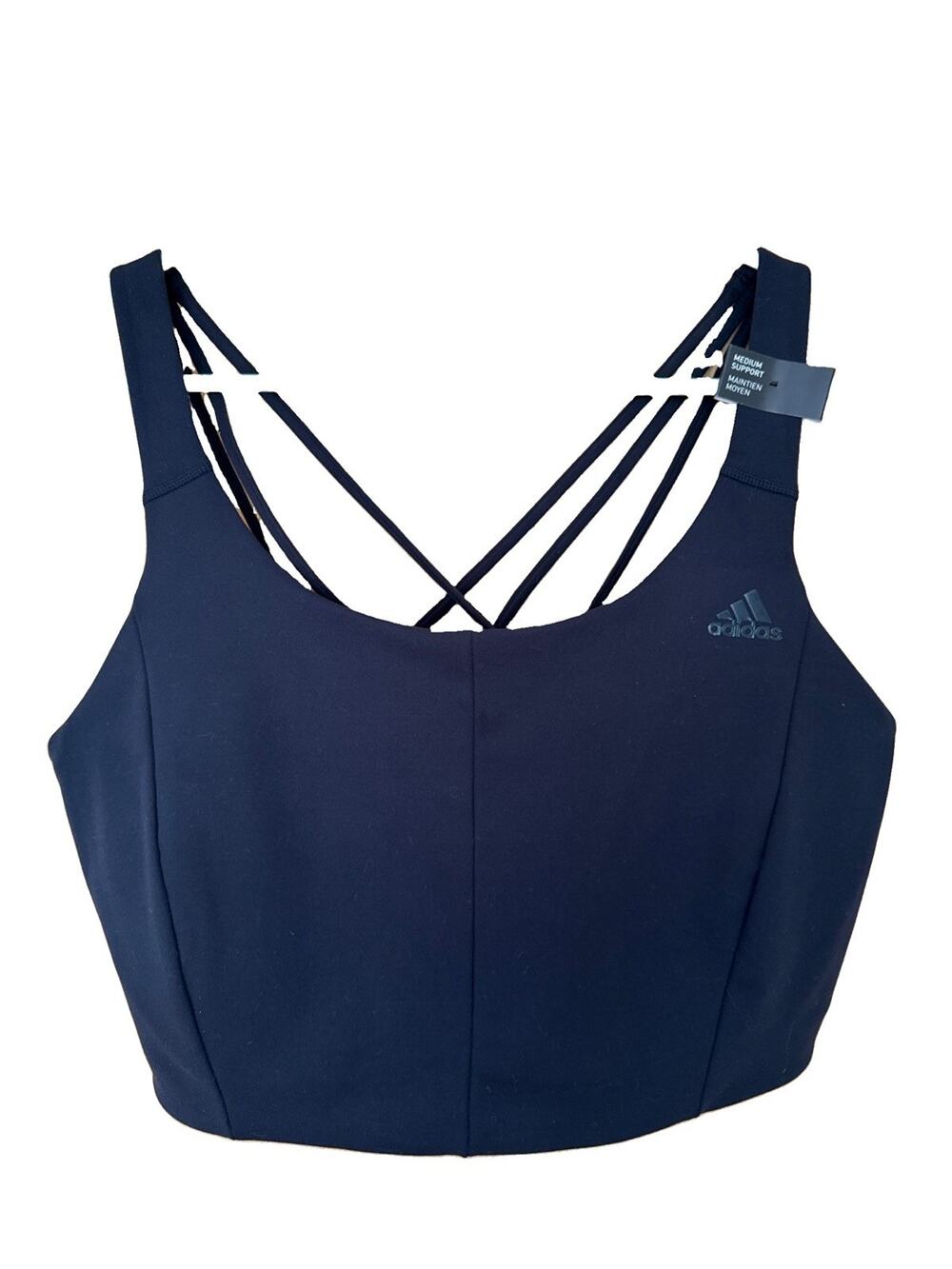 Adidas CoreFlow Studio Medium-Support Yoga Wind Bra Strappy Black 3X New